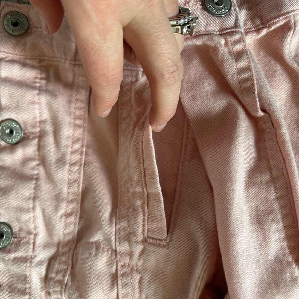OshKosh B’gosh Pink Denim Jacket Girls 5/5A Eyelet Lace Western Button Up - Picture 3 of 11